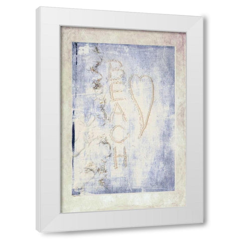 Beach Heart White Modern Wood Framed Art Print by Murdock, Ramona