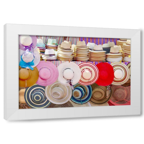 Tourist Hats White Modern Wood Framed Art Print by Murdock, Ramona