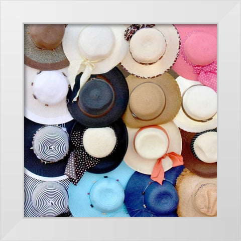 Hats on a Rack White Modern Wood Framed Art Print by Murdock, Ramona