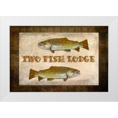 Tow Fish Lodge II White Modern Wood Framed Art Print by Murdock, Ramona