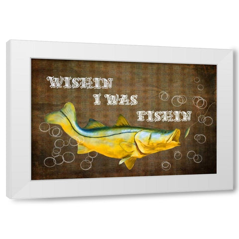 Wishin I Was Fishin II White Modern Wood Framed Art Print by Murdock, Ramona
