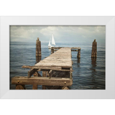 Relaxing White Modern Wood Framed Art Print by Murdock, Ramona