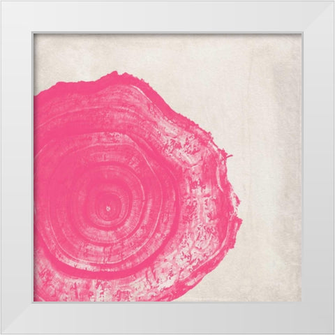 Tree Stump Hot Pink White Modern Wood Framed Art Print by Murdock, Ramona