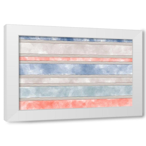 Coastal Stripe I White Modern Wood Framed Art Print by Murdock, Ramona
