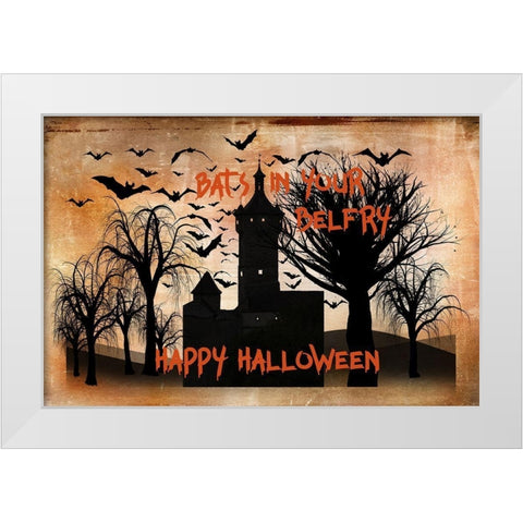 Bats in your Belfry White Modern Wood Framed Art Print by Murdock, Ramona