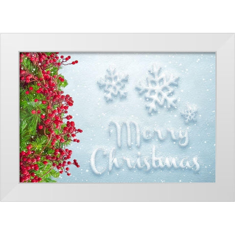 Merry Christmas White Modern Wood Framed Art Print by Murdock, Ramona
