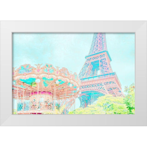 Cotton Candy Carousel White Modern Wood Framed Art Print by Murdock, Ramona