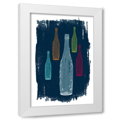 Five on Navy White Modern Wood Framed Art Print by Murdock, Ramona