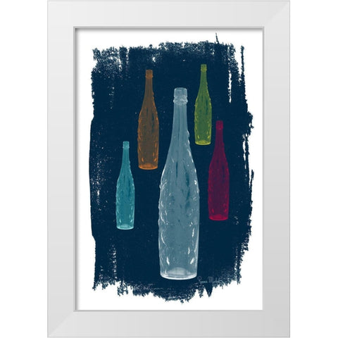 Five on Navy White Modern Wood Framed Art Print by Murdock, Ramona