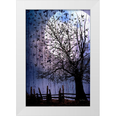 Bird Swarm White Modern Wood Framed Art Print by Murdock, Ramona