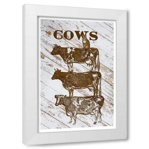 Cows White Modern Wood Framed Art Print by Murdock, Ramona