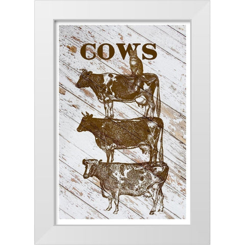 Cows White Modern Wood Framed Art Print by Murdock, Ramona