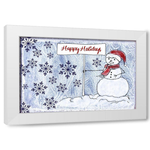 Happy Holidays White Modern Wood Framed Art Print by Murdock, Ramona