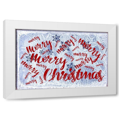 Merry Merry Christmas White Modern Wood Framed Art Print by Murdock, Ramona