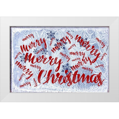 Merry Merry Christmas White Modern Wood Framed Art Print by Murdock, Ramona