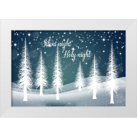 Silent Night White Modern Wood Framed Art Print by Murdock, Ramona
