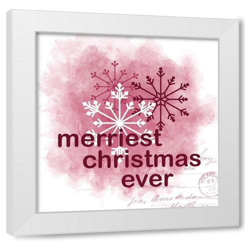 Merriest Christmas Ever White Modern Wood Framed Art Print by Murdock, Ramona