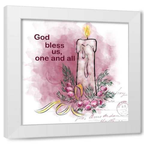 Bless Us One and All White Modern Wood Framed Art Print by Murdock, Ramona
