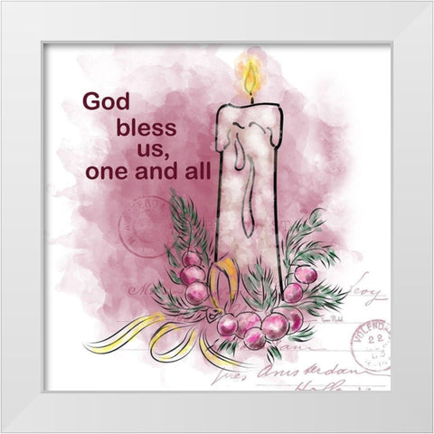 Bless Us One and All White Modern Wood Framed Art Print by Murdock, Ramona
