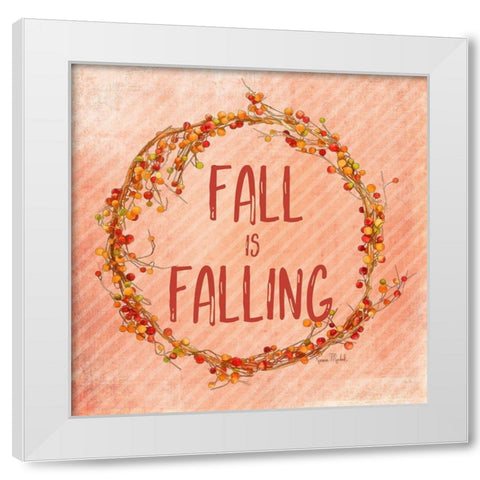 Fall is Falling White Modern Wood Framed Art Print by Murdock, Ramona