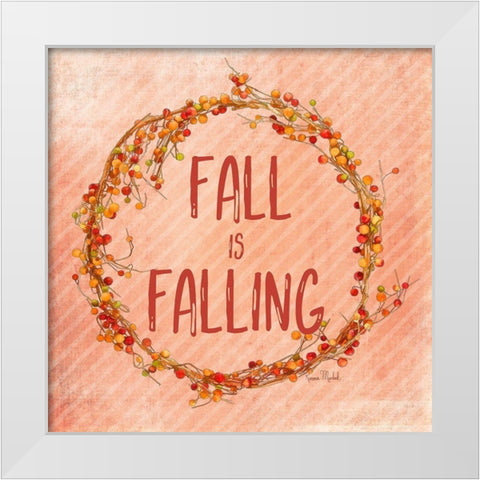Fall is Falling White Modern Wood Framed Art Print by Murdock, Ramona