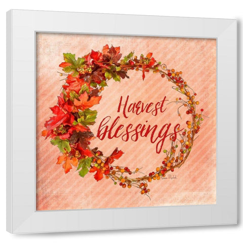 Harvest Blessings White Modern Wood Framed Art Print by Murdock, Ramona