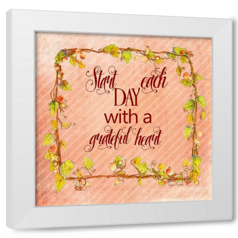 Start Each Day White Modern Wood Framed Art Print by Murdock, Ramona