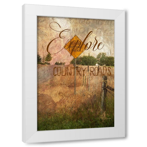 Explore Country Roads White Modern Wood Framed Art Print by Murdock, Ramona