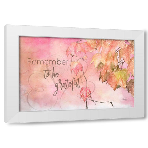 Remember to Be Grateful White Modern Wood Framed Art Print by Murdock, Ramona