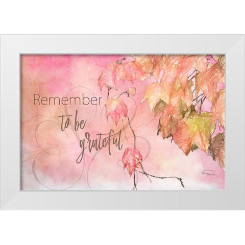 Remember to Be Grateful White Modern Wood Framed Art Print by Murdock, Ramona