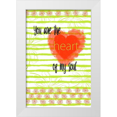 Key Lime Heart White Modern Wood Framed Art Print by Murdock, Ramona