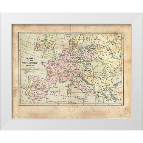 Vintage Napoleon Empire Map White Modern Wood Framed Art Print by Murdock, Ramona