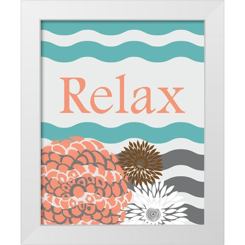 Relax Waves White Modern Wood Framed Art Print by Murdock, Ramona