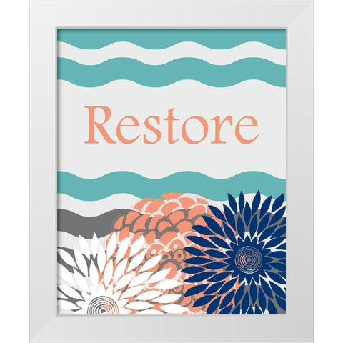 Restore Waves White Modern Wood Framed Art Print by Murdock, Ramona