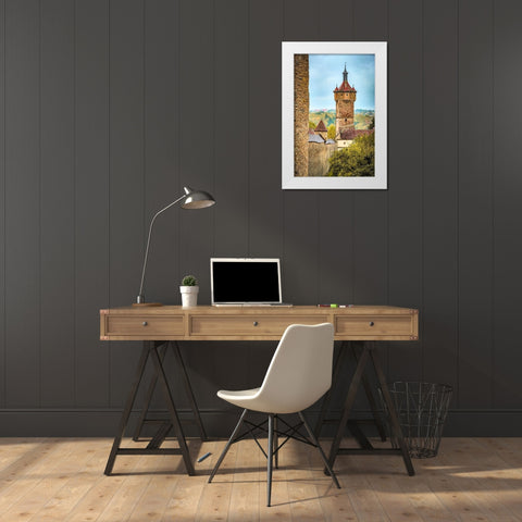 The High Tower White Modern Wood Framed Art Print by Murdock, Ramona