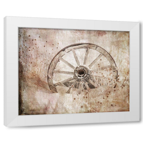 Wagonwheel White Modern Wood Framed Art Print by Murdock, Ramona