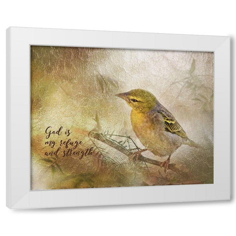 God is My Refuge White Modern Wood Framed Art Print by Murdock, Ramona