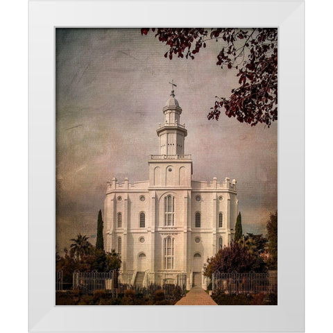 LDS St. George Temple White Modern Wood Framed Art Print by Murdock, Ramona