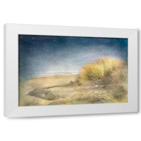 Starry Beach White Modern Wood Framed Art Print by Murdock, Ramona