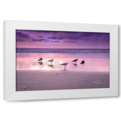 Seagull Beach I White Modern Wood Framed Art Print by Murdock, Ramona