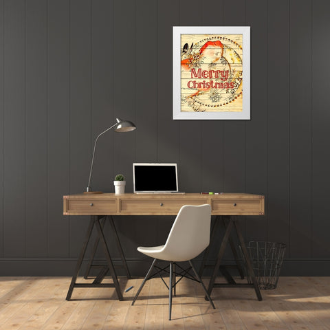 Merry Christmas White Modern Wood Framed Art Print by Murdock, Ramona