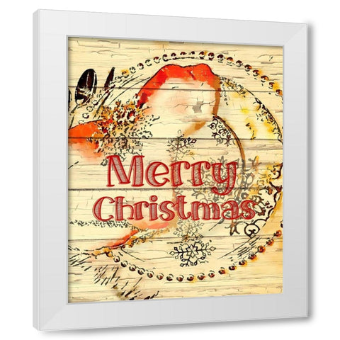 Merry Christmas White Modern Wood Framed Art Print by Murdock, Ramona