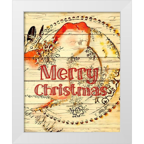 Merry Christmas White Modern Wood Framed Art Print by Murdock, Ramona