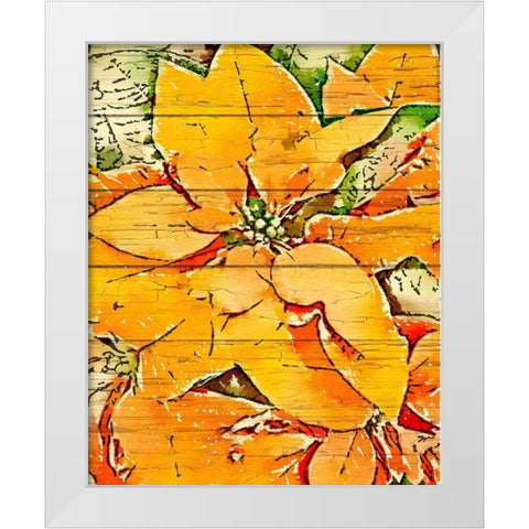 Poinsettia Gold White Modern Wood Framed Art Print by Murdock, Ramona