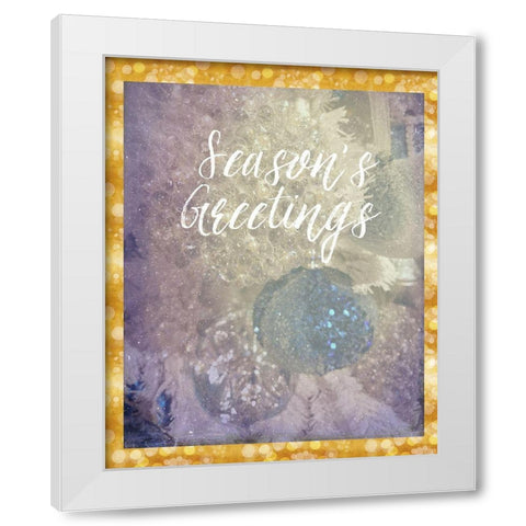 Seasons Greetings White Modern Wood Framed Art Print by Murdock, Ramona