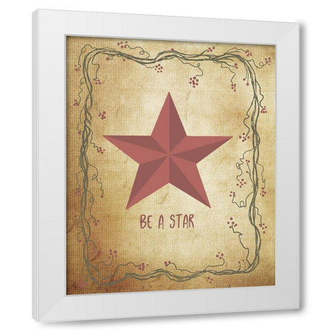 Be a Star White Modern Wood Framed Art Print by Murdock, Ramona