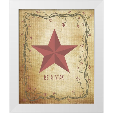 Be a Star White Modern Wood Framed Art Print by Murdock, Ramona