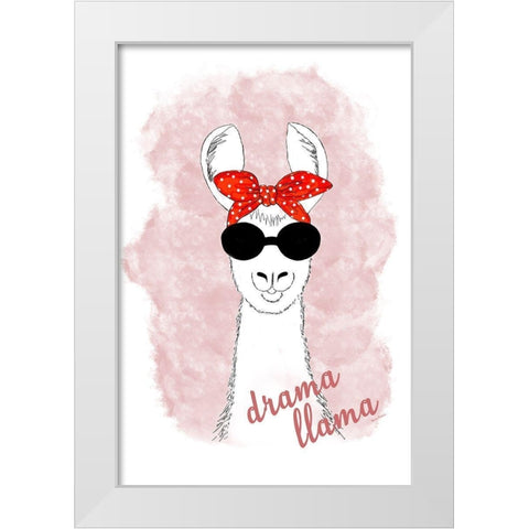 Drama Llama White Modern Wood Framed Art Print by Murdock, Ramona