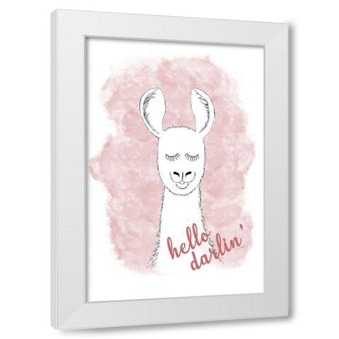 Hello Darlin White Modern Wood Framed Art Print by Murdock, Ramona