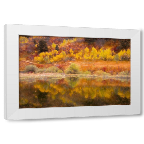 Autumns Reflection White Modern Wood Framed Art Print by Murdock, Ramona
